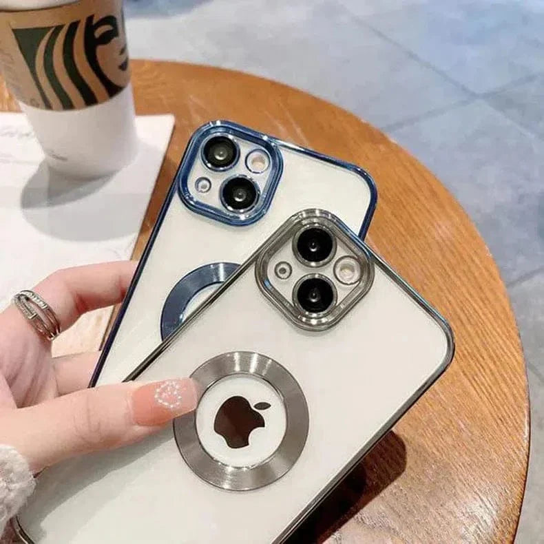 Silicone Soft Transparent Lens Protection Chrome Case for iPhone 11 Pro Max Cases & Covers