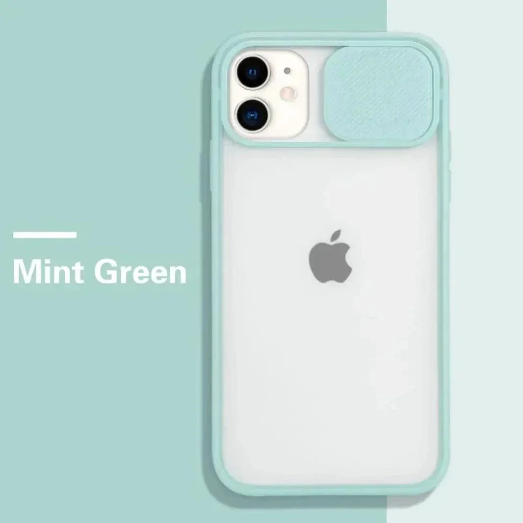 Sliding Shutter Camera Protection Matte Case for iPhone 11 iPhone 11 mint green Cases & Covers