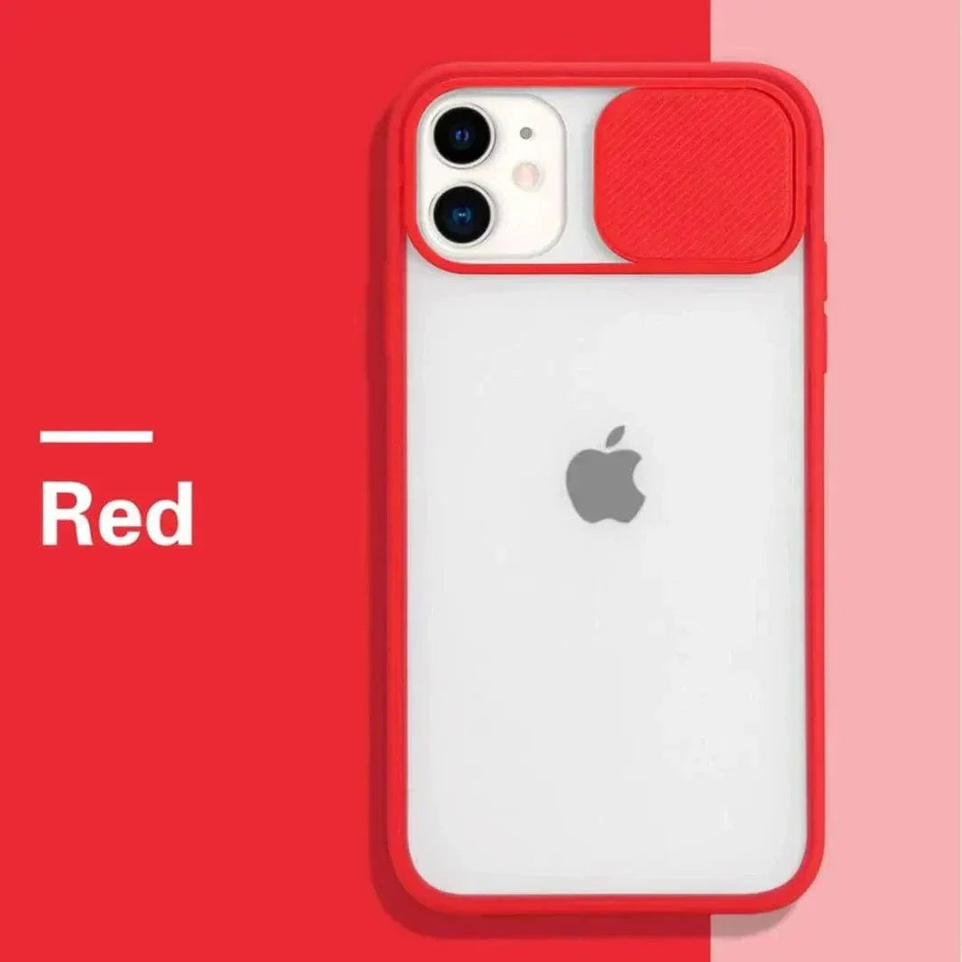 Sliding Shutter Camera Protection Matte Case for iPhone 11 iPhone 11 red Cases & Covers