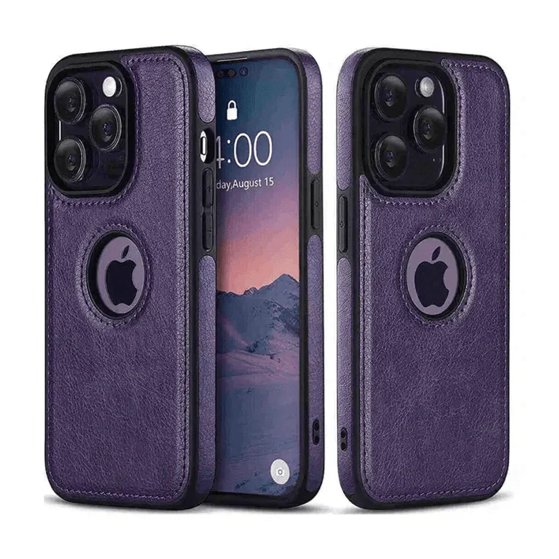 Slim PU Lychee Leather Texture Hard Case for iPhone 14 Cases & Covers