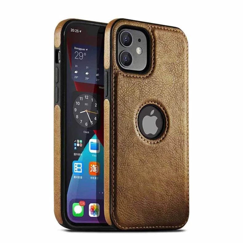 Slim PU Lychee Leather Texture Hard Case for iPhone 14 Pro Max Cases & Covers