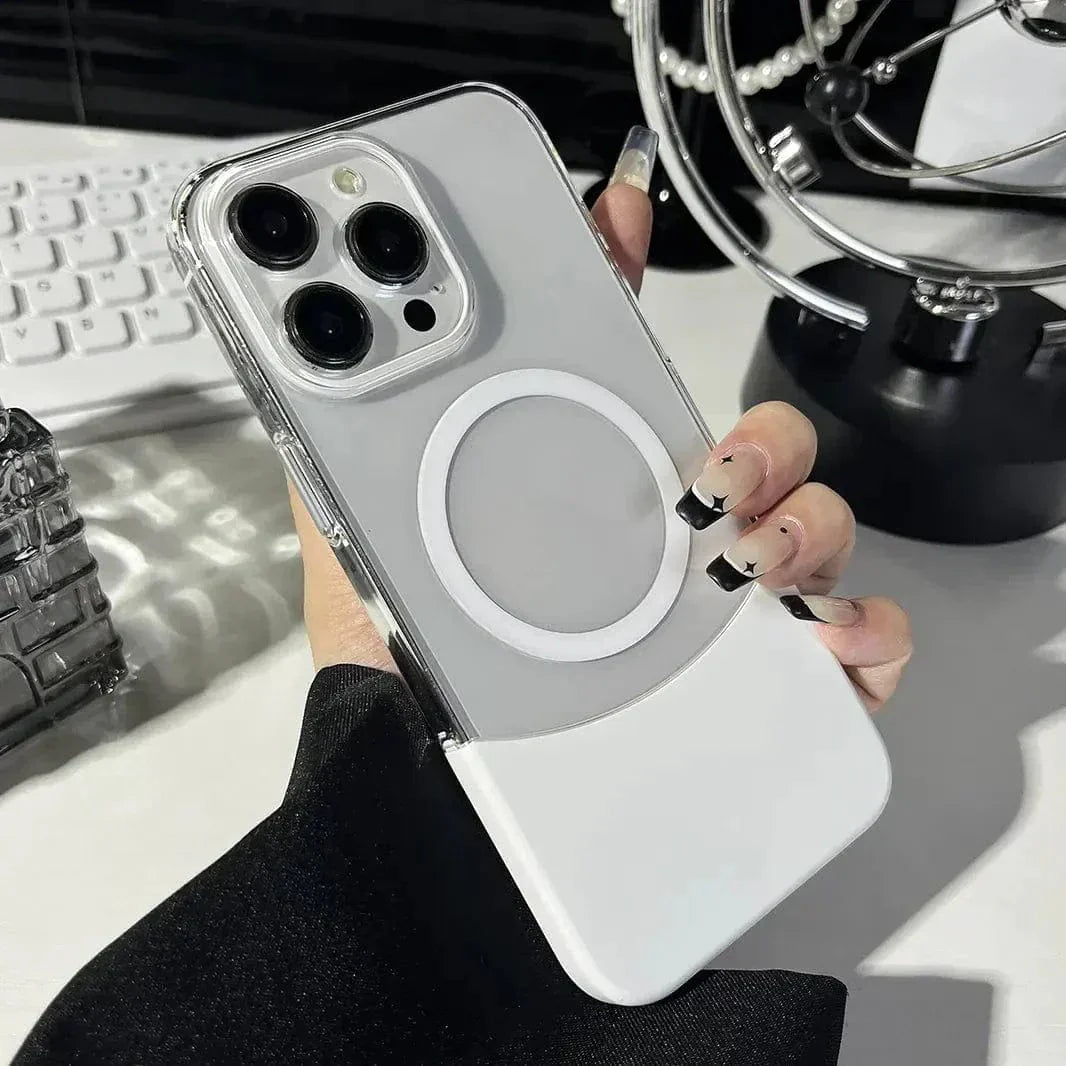 Snapsplit Crystal Clear Magsafe Hard Case for iPhone 15 Pro Max iPhone 15 Pro Max white with magsafe Cases & Covers