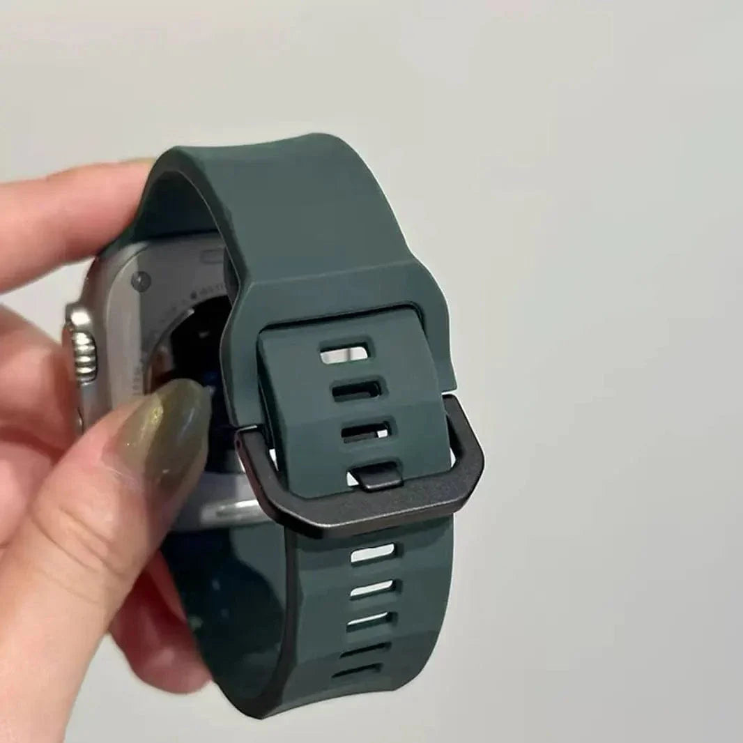 Soft Silicone Ripple Band for Apple Watch 38 | 40 | 41 | 42mm S10 38 | 40 | 41 | 42mm S10 alpine-blue Straps & Bands