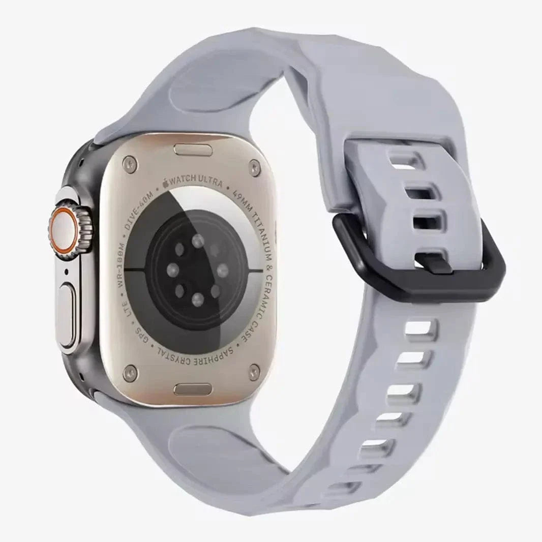 Soft Silicone Ripple Band for Apple Watch 38 | 40 | 41 | 42mm S10 38 | 40 | 41 | 42mm S10 grey Straps & Bands