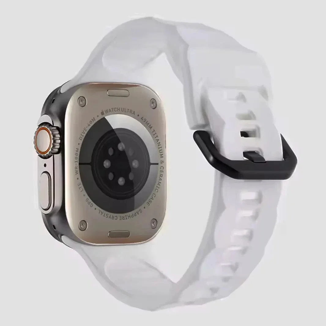 Soft Silicone Ripple Band for Apple Watch 38 | 40 | 41 | 42mm S10 38 | 40 | 41 | 42mm S10 white Straps & Bands