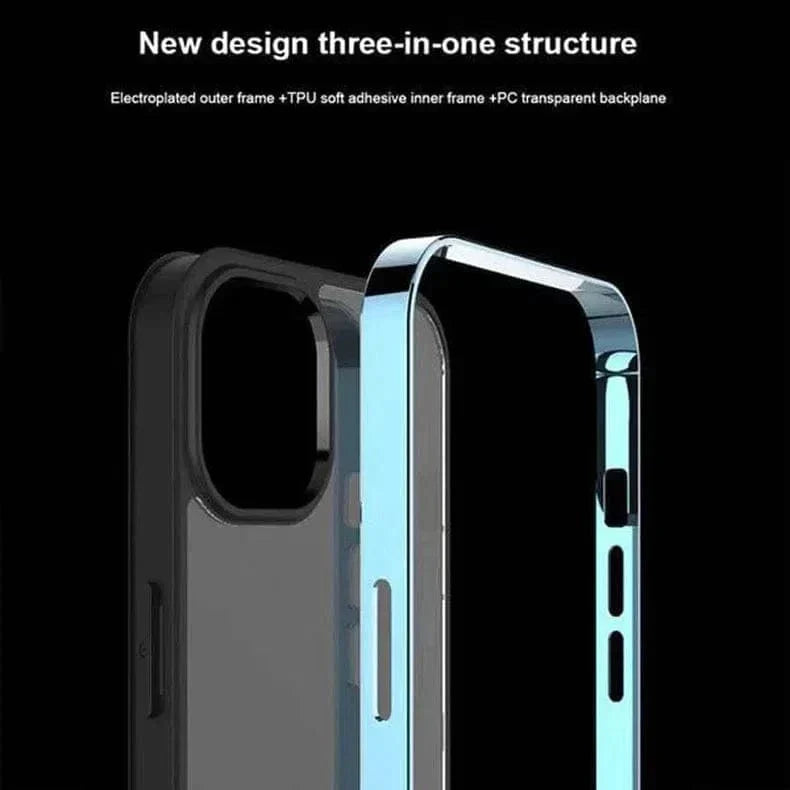 Square Electroplated Clear Hard Case for iPhone 13 - Ktusu