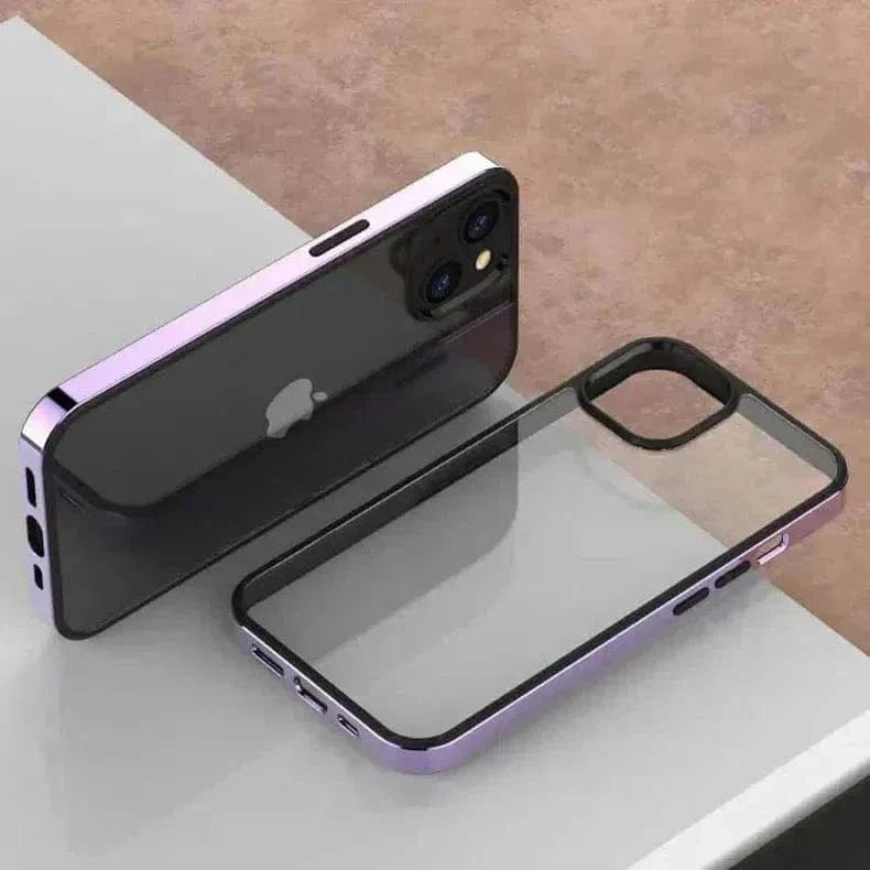 Square Electroplated Clear Hard Case for iPhone 13 - Ktusu