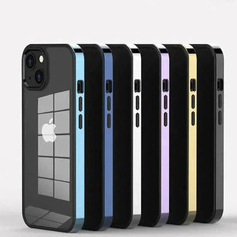 Square Electroplated Clear Hard Case for iPhone 13 - Ktusu