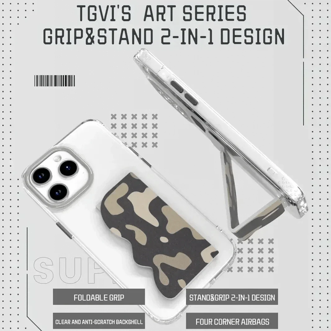 Tgvi'S Art Series Kickstand Hand Grip Case for iPhone 15 Pro Max Cases & Covers