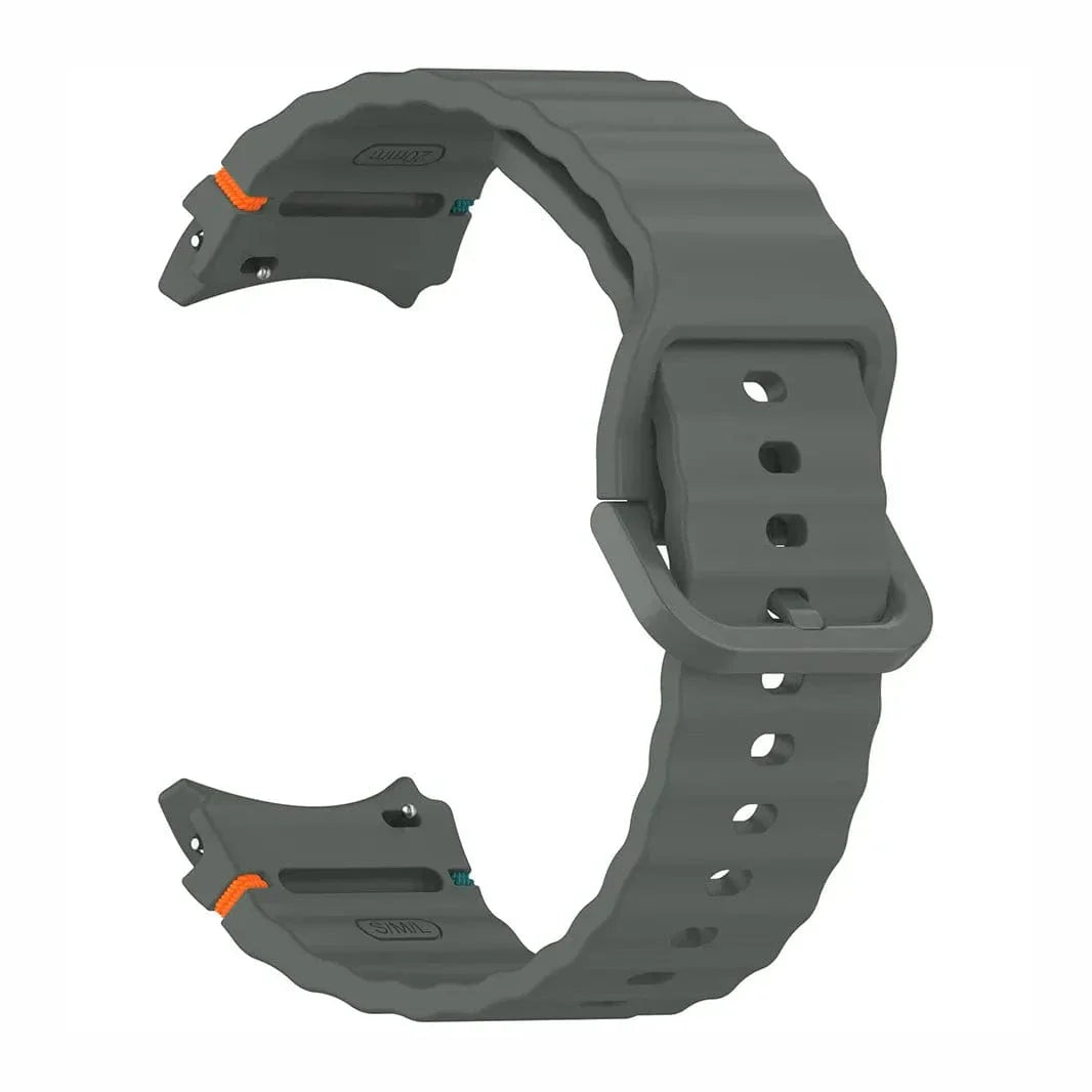 Wave Silicone Sport Band for Samsung Watch4 | 5 | 6 | 7 Watch4 | 5 | 6 | 7 ash-green Straps & Bands