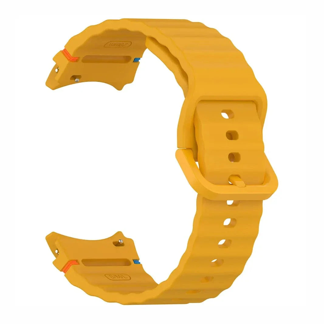 Wave Silicone Sport Band for Samsung Watch4 | 5 | 6 | 7 Watch4 | 5 | 6 | 7 turmeric-yellow Straps & Bands