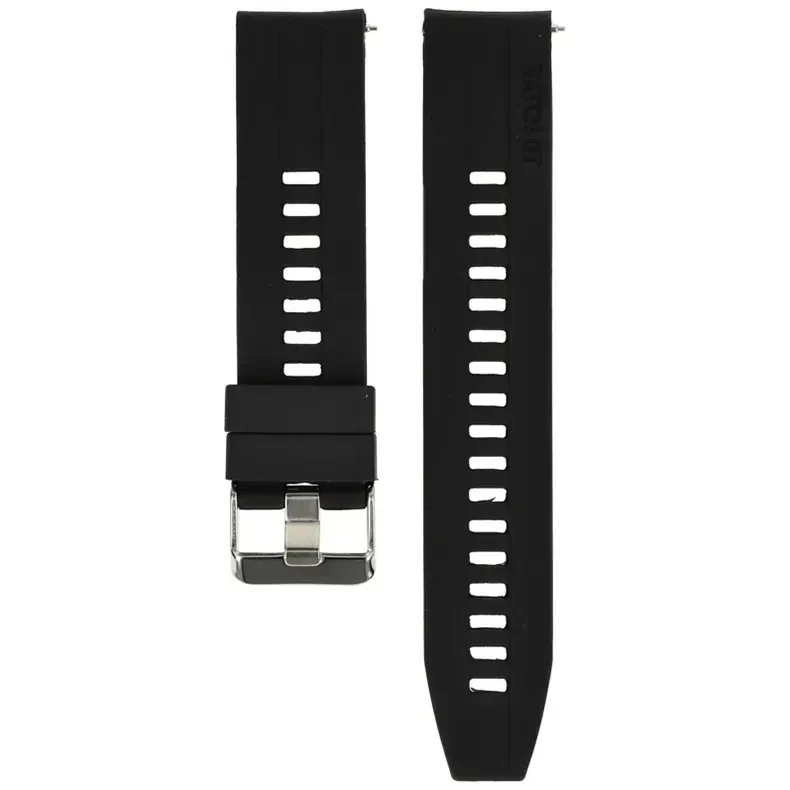 Quick Release Silicone Band for Smartwatch 22mm 22mm black Straps & Bands