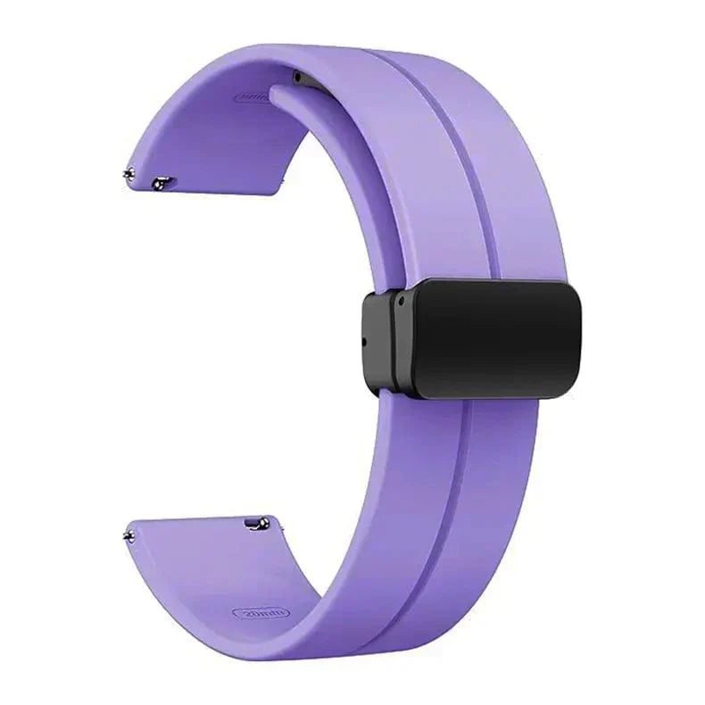 Magnetic D-Buckle Silicone Band for Smartwatch 20mm 20mm lavender Straps & Bands