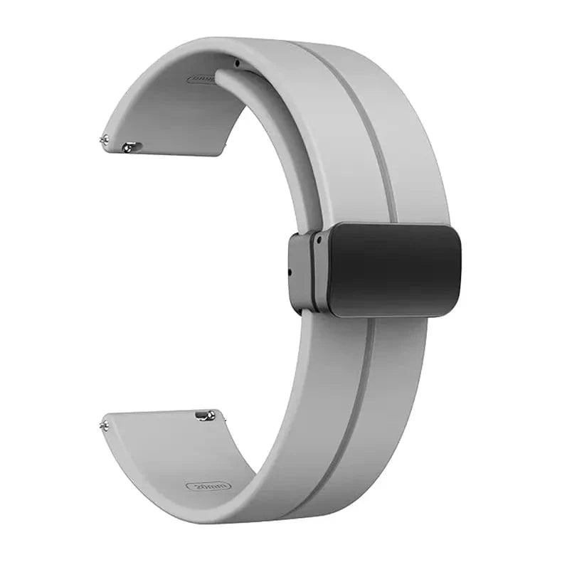 Magnetic D-Buckle Silicone Band for Smartwatch 20mm 20mm light-grey Straps & Bands