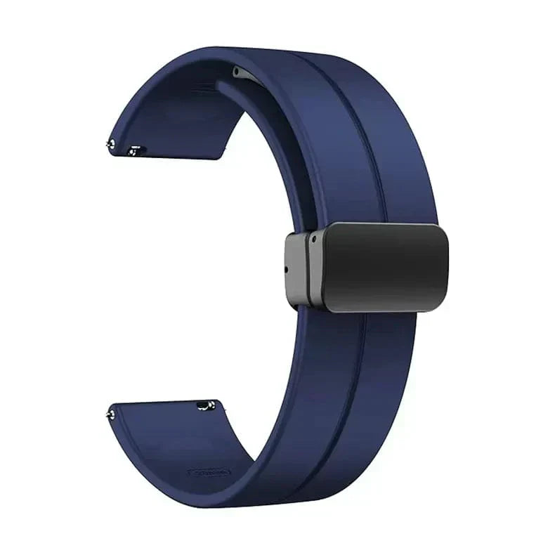 Magnetic D-Buckle Silicone Band for Smartwatch 20mm 20mm midnight-blue Straps & Bands