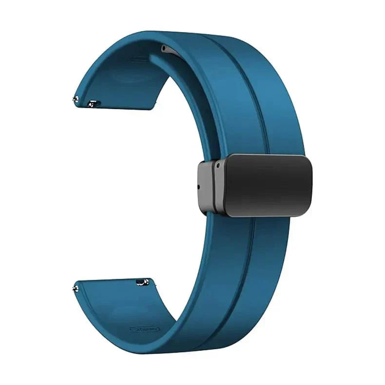 Magnetic D-Buckle Silicone Band for Smartwatch 22mm 22mm ocean-blue Straps & Bands