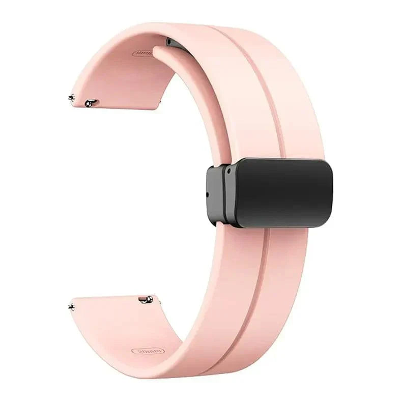 Magnetic D-Buckle Silicone Band for Smartwatch 20mm 20mm peach Straps & Bands