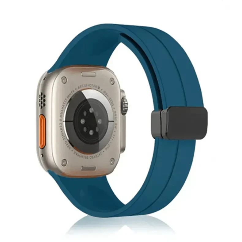 Magnetic D-Buckle Silicone Band for Apple Watch 38 | 40 | 41 | 42mm S10 38 | 40 | 41 | 42mm S10 Ocean Blue Straps & Bands