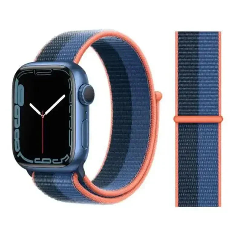 Velcro Nylon Straps for Apple Watch 42 | 44 | 45 | Ultra 49 | 46mm S10 42 | 44 | 45 | Ultra 49 | 46mm S10 Abyss Blue Straps & Bands