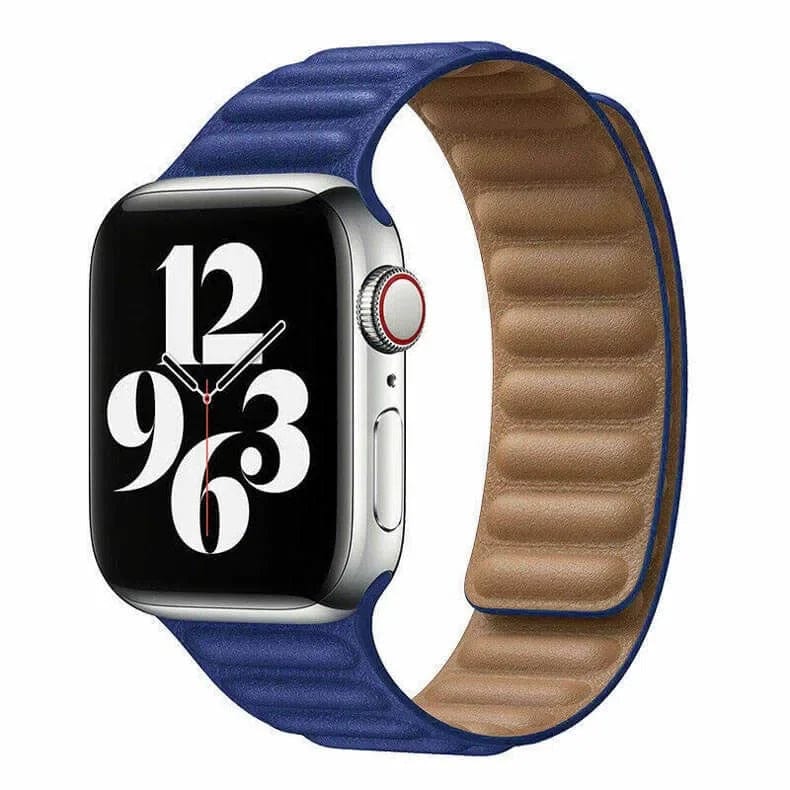 Leather Texture Magnetic Link Strap for Apple Watch 38 | 40 | 41 | 42mm S10 Straps & Bands