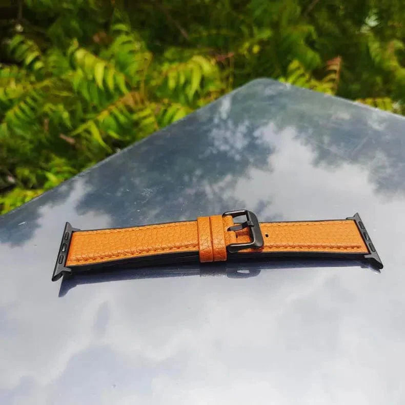 Grainy Leather Texture Silicone Band for Apple Watch 38 | 40 | 41 | 42mm S10 38 | 40 | 41 | 42mm S10 Brown Straps & Bands
