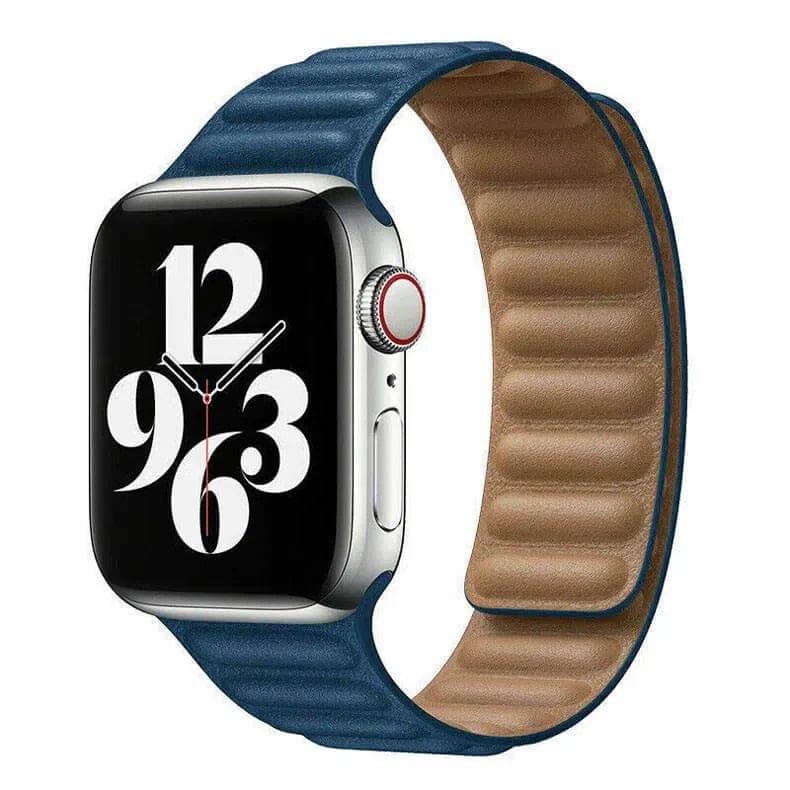 Leather Texture Magnetic Link Strap for Apple Watch 38 | 40 | 41 | 42mm S10 Straps & Bands
