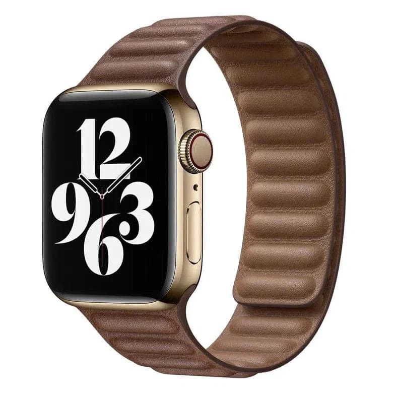 Leather Texture Magnetic Link Strap for Apple Watch 38 | 40 | 41 | 42mm S10 Straps & Bands