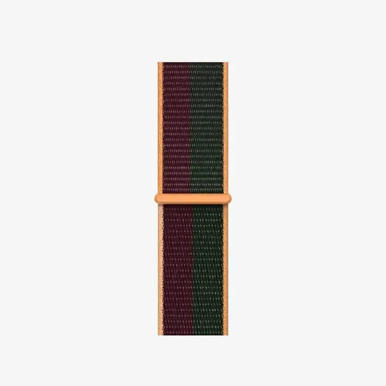 Velcro Nylon Straps for Apple Watch 42 | 44 | 45 | Ultra 49 | 46mm S10 42 | 44 | 45 | Ultra 49 | 46mm S10 Dark Cherry Green Straps & Bands