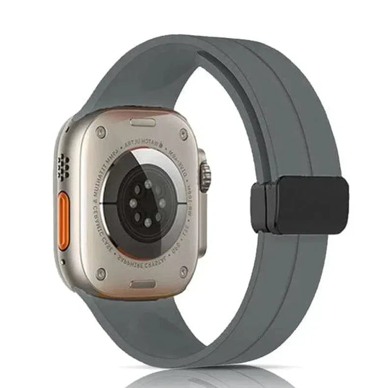 Magnetic D-Buckle Silicone Band for Apple Watch 38 | 40 | 41 | 42mm S10 38 | 40 | 41 | 42mm S10 Dark Grey Straps & Bands
