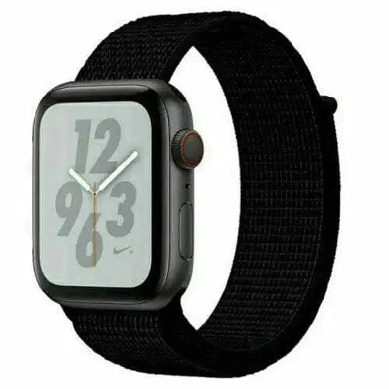 Velcro Nylon Straps for Apple Watch 42 | 44 | 45 | Ultra 49 | 46mm S10 42 | 44 | 45 | Ultra 49 | 46mm S10 Full Black Straps & Bands