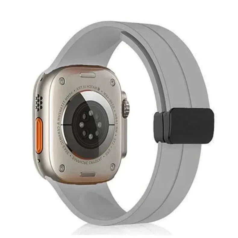 Magnetic D-Buckle Silicone Band for Apple Watch 38 | 40 | 41 | 42mm S10 38 | 40 | 41 | 42mm S10 Light Grey Straps & Bands