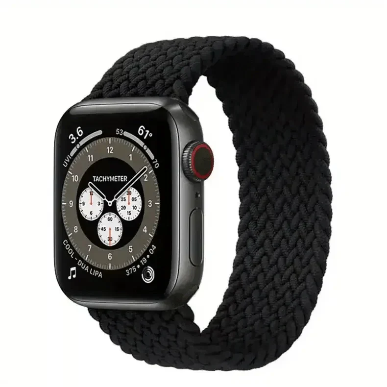 Braided Solo Loop for Apple Watch 38 | 40 | 41 | 42mm S10 38 | 40 | 41 | 42mm S10 black Straps & Bands