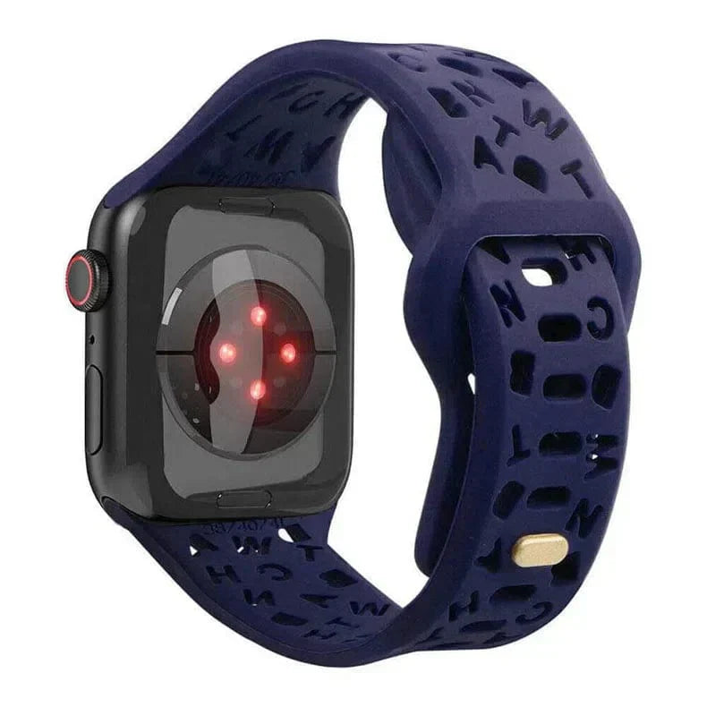 Soft Silicone Alphabetic Band for Apple Watch 38 | 40 | 41 | 42mm S10 38 | 40 | 41 | 42mm S10 Midnight Blue Straps & Bands