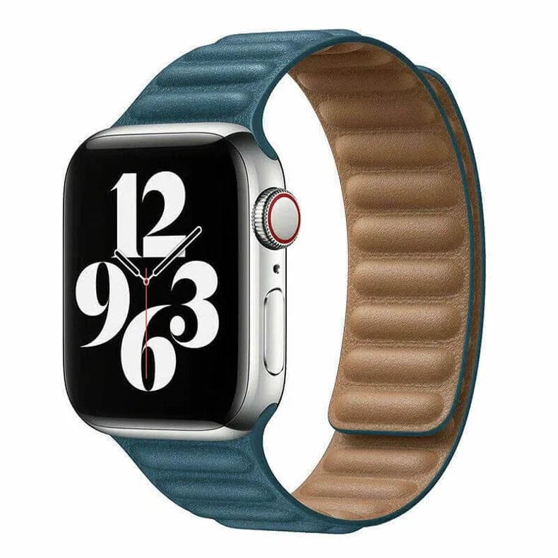 Leather Texture Magnetic Link Strap for Apple Watch 38 | 40 | 41 | 42mm S10 Straps & Bands