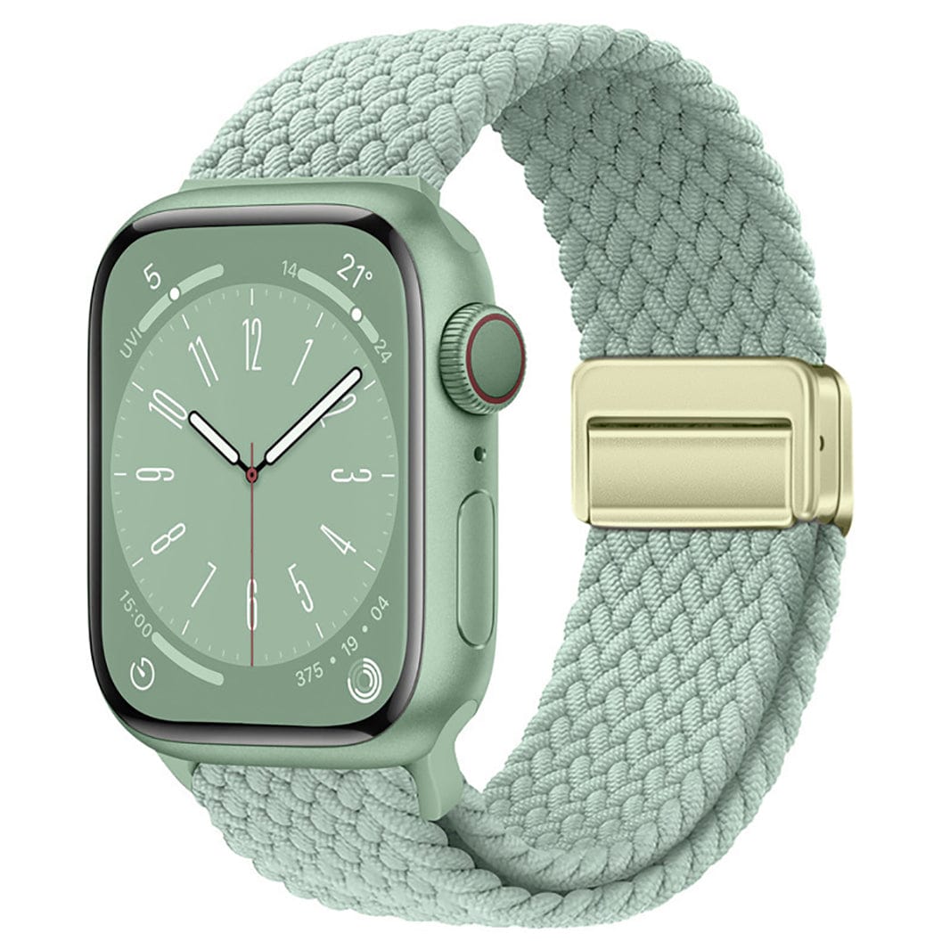 Braided Adjuctable Magnetic Buckle Band for Apple Watch 38 | 40 | 41 | 42mm S10 38 | 40 | 41 | 42mm S10 mint-green Solid Straps & Bands