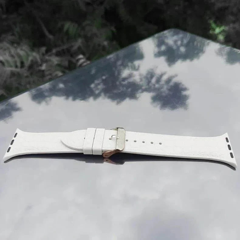 Crocodile Texture Silicone Soft Band for Apple Watch 38 | 40 | 41 | 42mm S10 38 | 40 | 41 | 42mm S10 white Straps & Bands