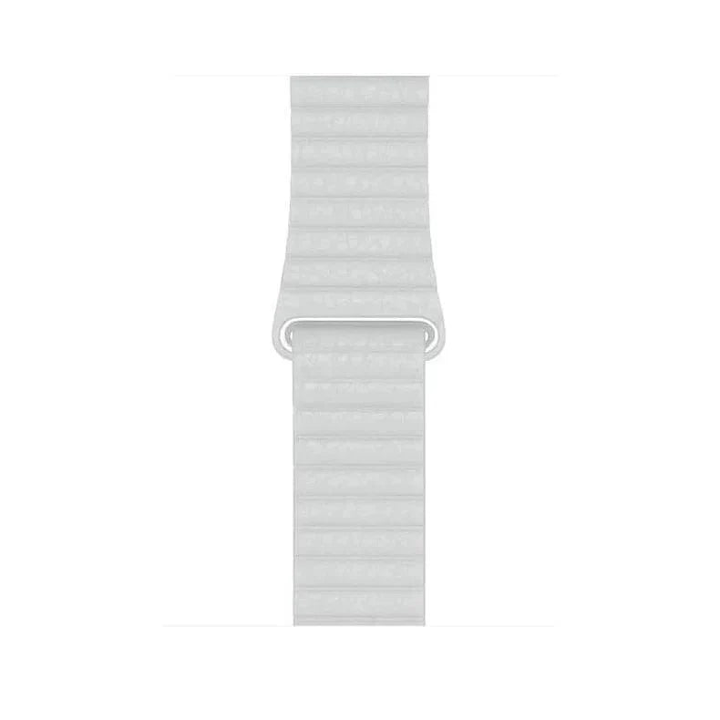 Leather Texture Magnetic Loop for Apple Watch 42 | 44 | 45 | Ultra 49 | 46mm S10 42 | 44 | 45 | Ultra 49 | 46mm S10 White Straps & Bands