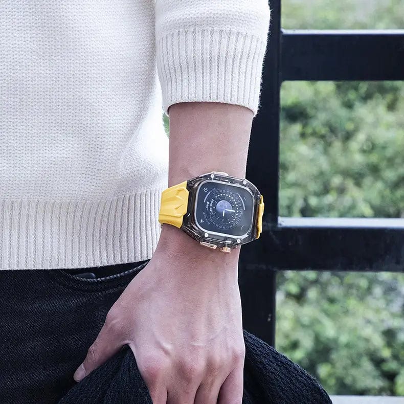 Silicone Watch Band with Protective Rugged Hard Cover for Apple Watch Ultra 49mm Straps & Bands