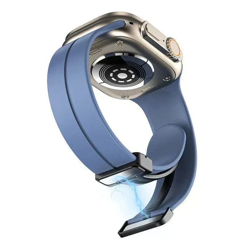 Magnetic D-Buckle Silicone Band for Apple Watch 38 | 40 | 41 | 42mm S10 Straps & Bands