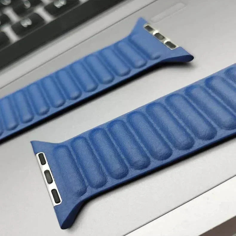 Leather Texture Magnetic Link Strap for Apple Watch 38 | 40 | 41 | 42mm S10 Straps & Bands