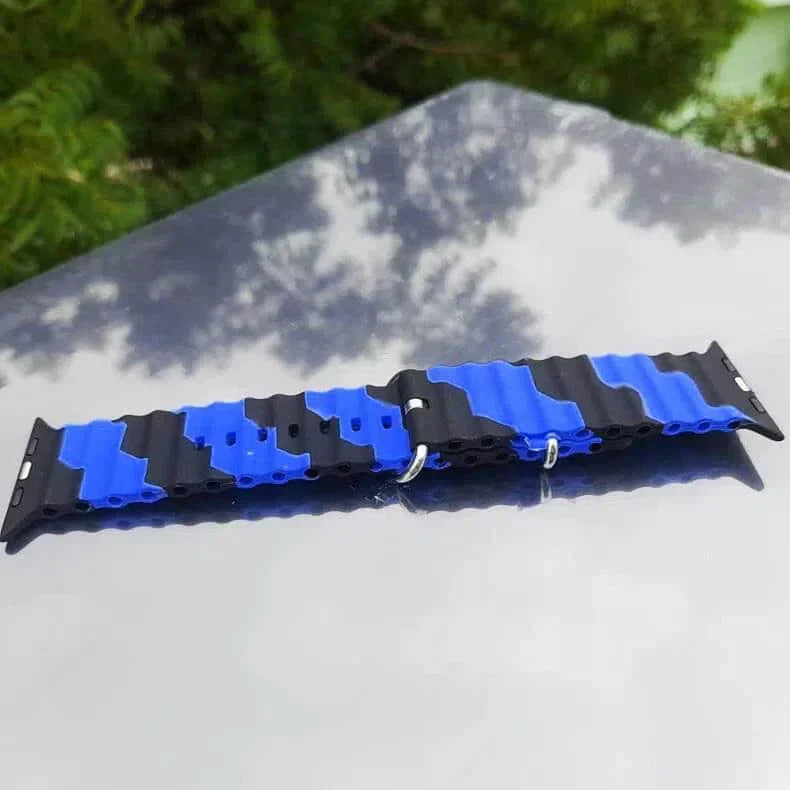 Dual Shade Ocean Silicone Soft Band for Apple Watch 42 | 44 | 45 | Ultra 49 | 46mm S10 Straps & Bands