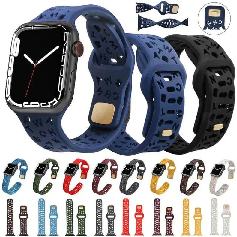 Soft Silicone Alphabetic Band for Apple Watch 38 | 40 | 41 | 42mm S10 Straps & Bands