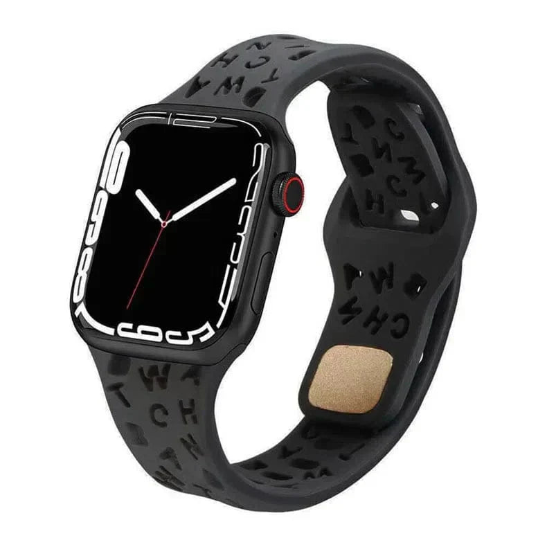 Soft Silicone Alphabetic Band for Apple Watch 38 | 40 | 41 | 42mm S10 Straps & Bands