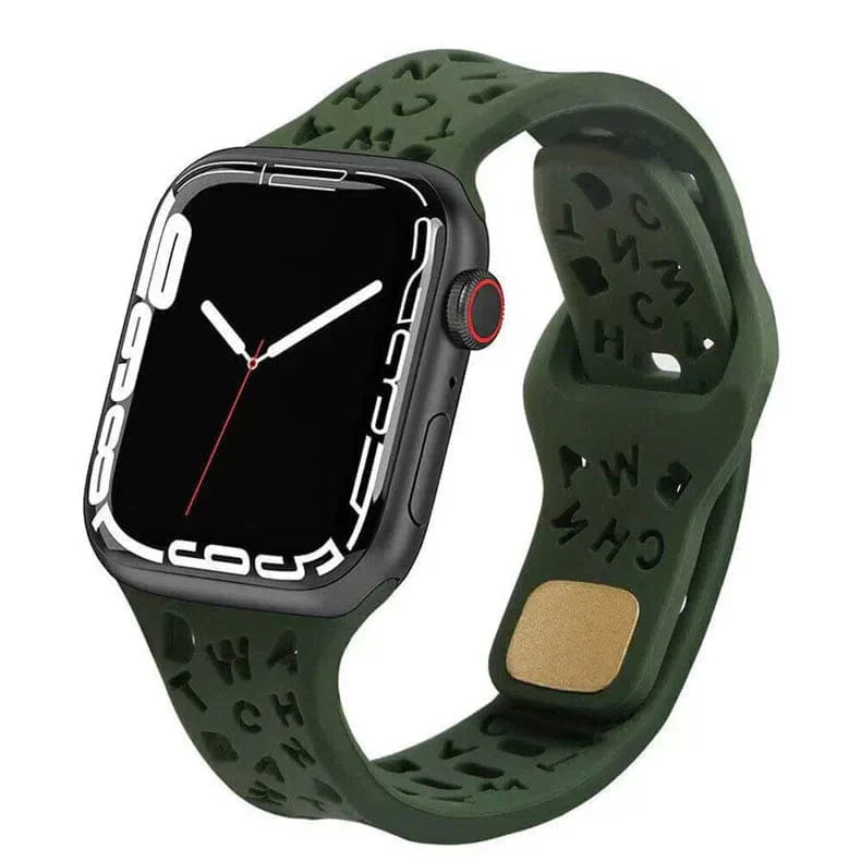 Soft Silicone Alphabetic Band for Apple Watch 38 | 40 | 41 | 42mm S10 Straps & Bands