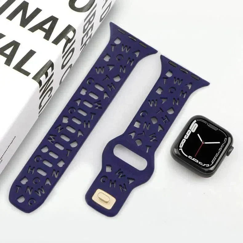 Soft Silicone Alphabetic Band for Apple Watch 38 | 40 | 41 | 42mm S10 Straps & Bands