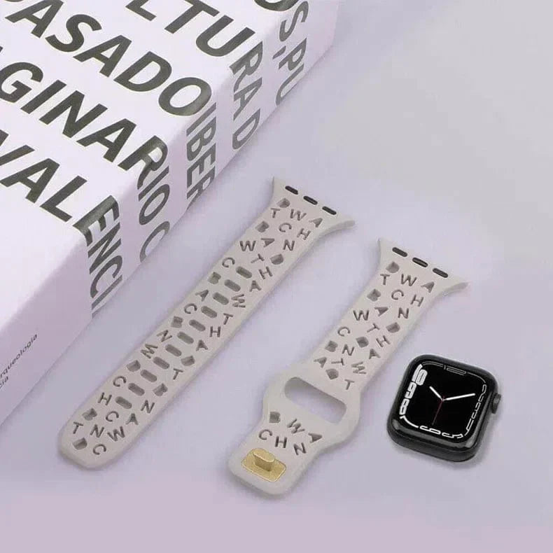 Soft Silicone Alphabetic Band for Apple Watch 38 | 40 | 41 | 42mm S10 Straps & Bands