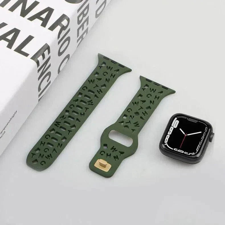 Soft Silicone Alphabetic Band for Apple Watch 38 | 40 | 41 | 42mm S10 Straps & Bands