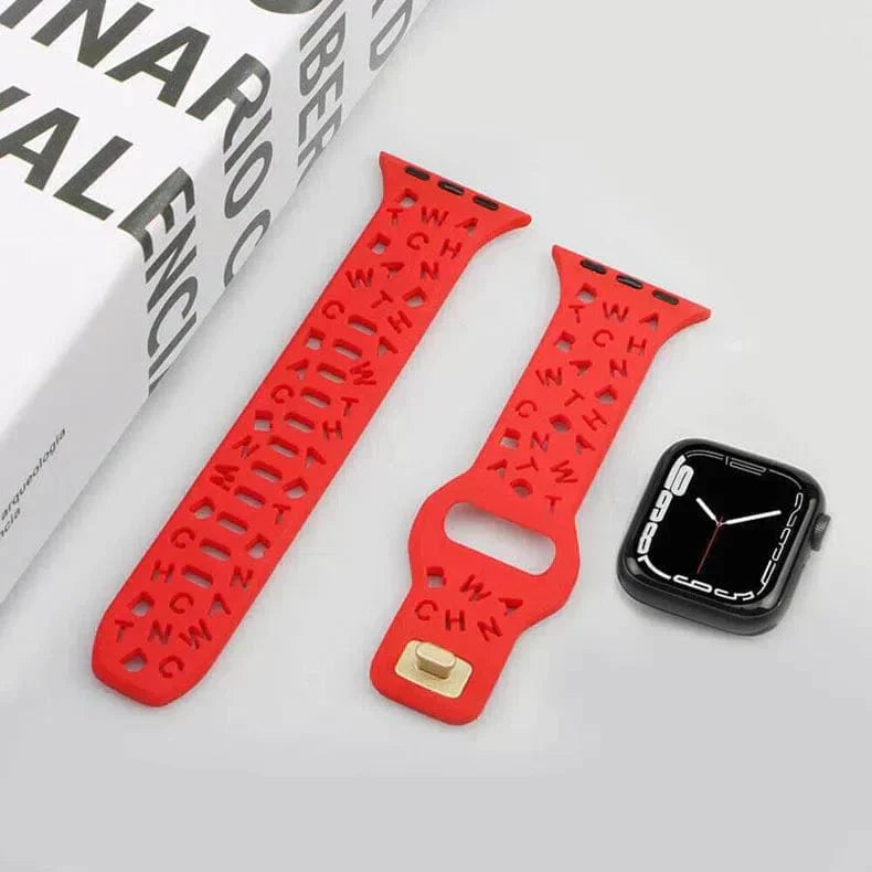 Soft Silicone Alphabetic Band for Apple Watch 38 | 40 | 41 | 42mm S10 Straps & Bands
