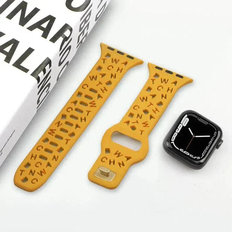 Soft Silicone Alphabetic Band for Apple Watch 38 | 40 | 41 | 42mm S10 Straps & Bands