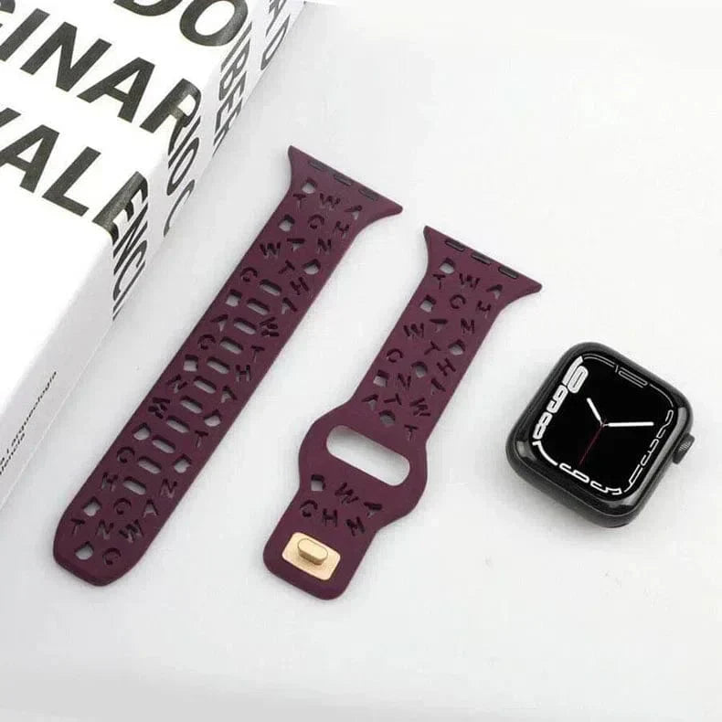 Soft Silicone Alphabetic Band for Apple Watch 38 | 40 | 41 | 42mm S10 Straps & Bands